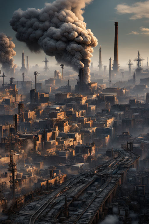 polluted future city