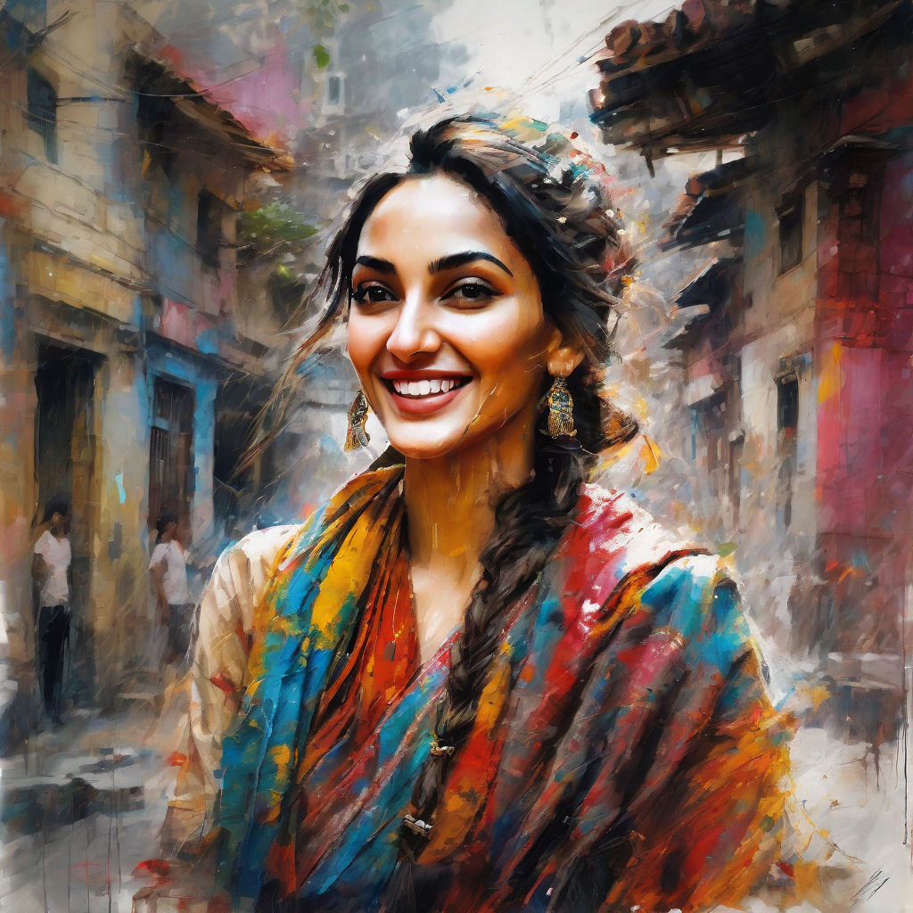 beautiful woman painting watercolor