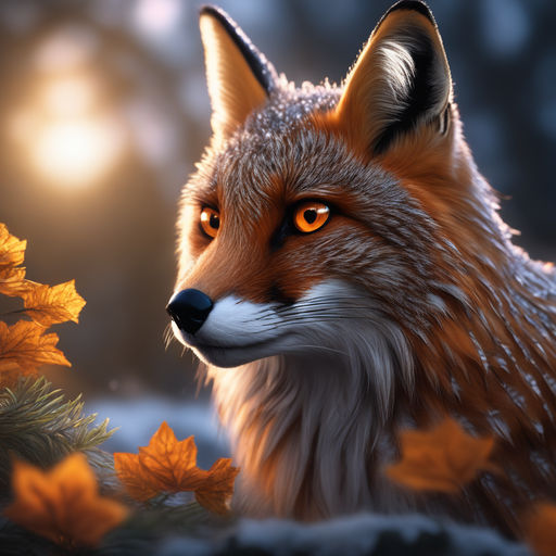 beautiful fox drawing