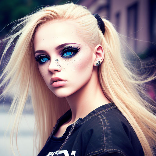 Gothic Barbie Blonde Hair Blue Eyes