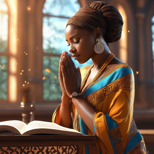 Woman Praying. Beautiful african american woman praying