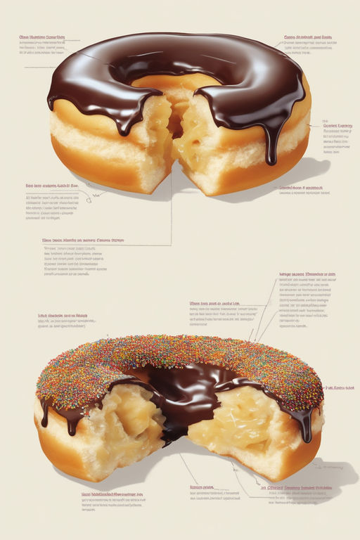 Anatomy Of A Donut Generate A Detailed Illustration Of A Cross Section View Of A Donut