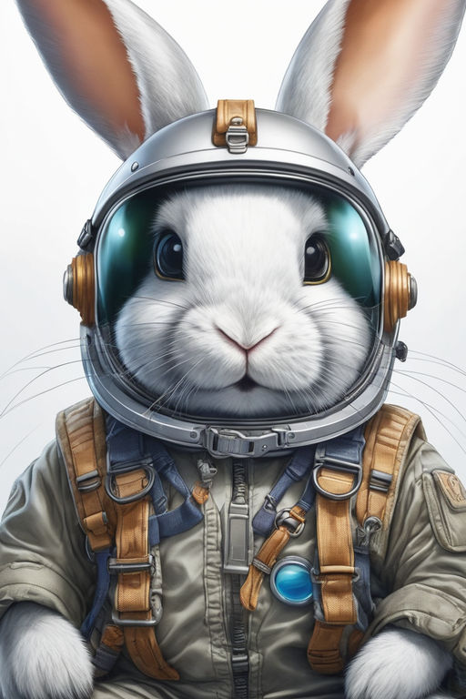 bunny rabbit clip art of astronaut in suit