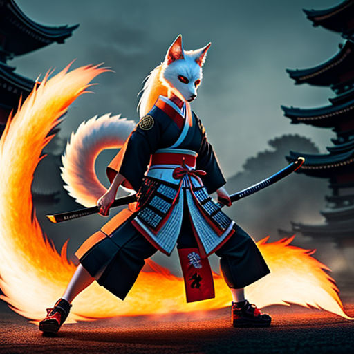 female kitsune samurai