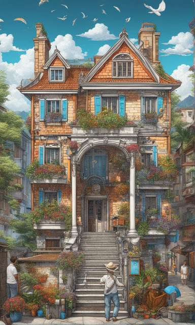 house drawn by ghibli studio - Playground