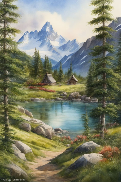 Towering Trees: Exploring the Majestic Landscape in Bob Ross' Iconic  Painting