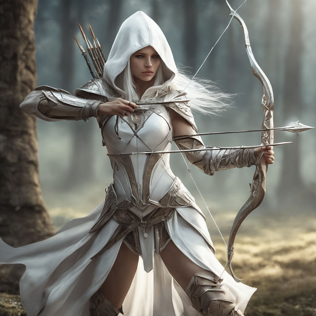 hooded female archer