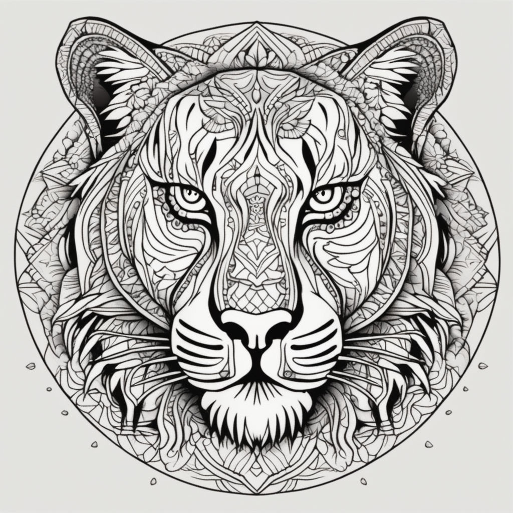 Coloring Pages Wild Animals Little Cute Baby Tiger Cleans Himself