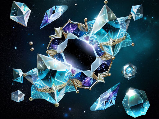 Prompt: dreamy, diamonds, bubbles, space, lotus, glass, 