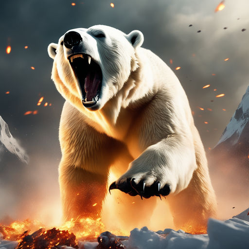 polar bear roaring