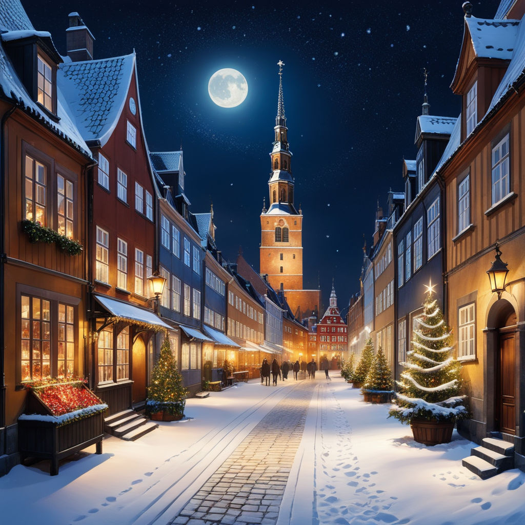 christmas city wallpaper