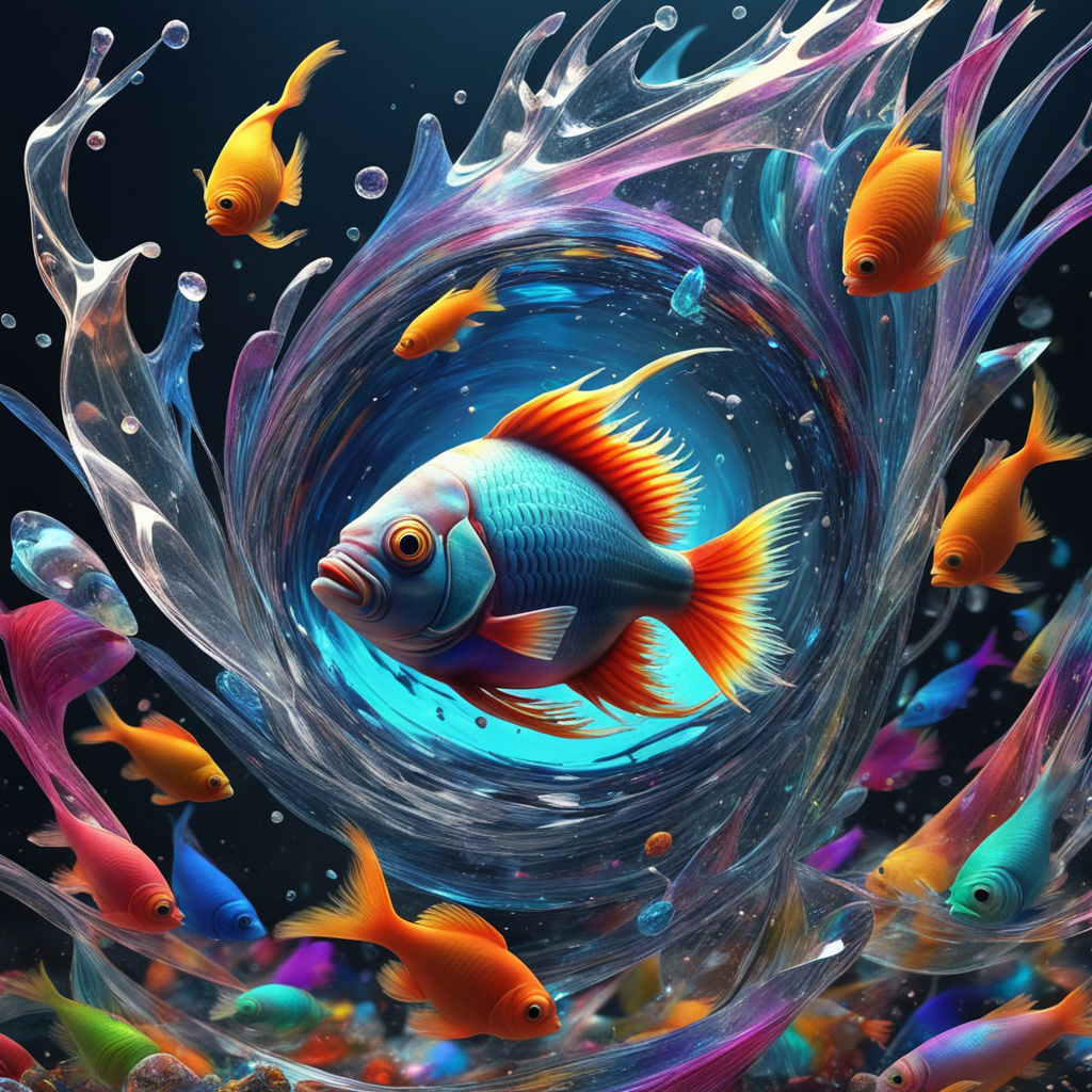 darting fish create ephemeral arcs as they break the surface - Playground