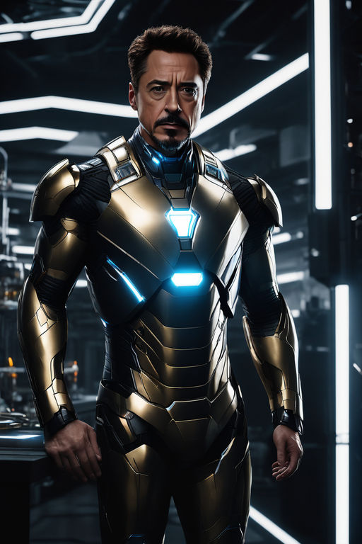Loki-inspired iron man suit built by wall-e on Craiyon