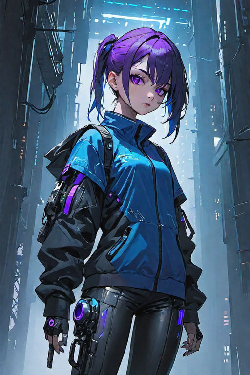 Cyberpunk Anime Girl Animated by Anime Diary - Free download on ToneDen