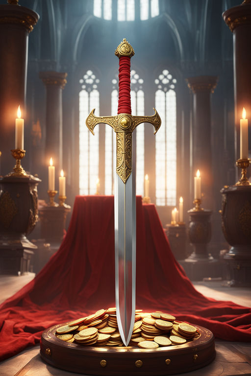 ArtStation - Crossed sharp swords concept with ribbon in vintage