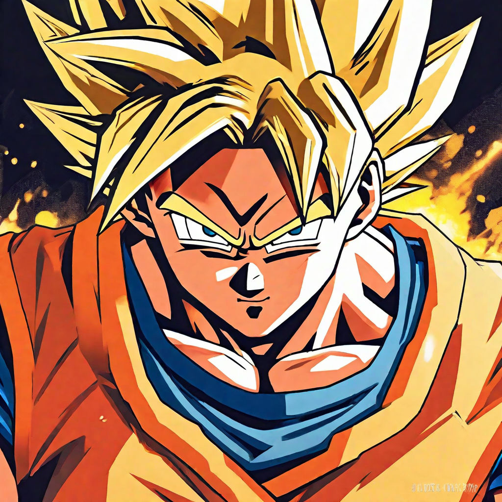 prompthunt: a full portrait photo of super saiyan son goku, f / 2