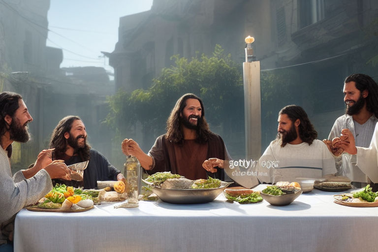 jesus eating with disciples