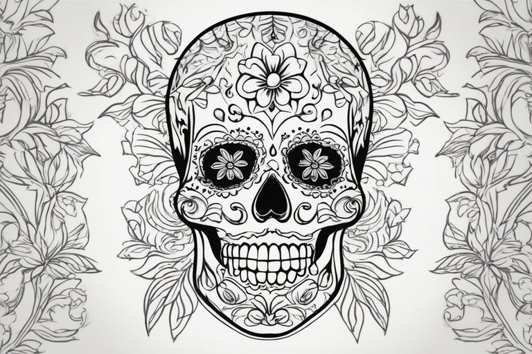 detailed coloring pages for adults skull