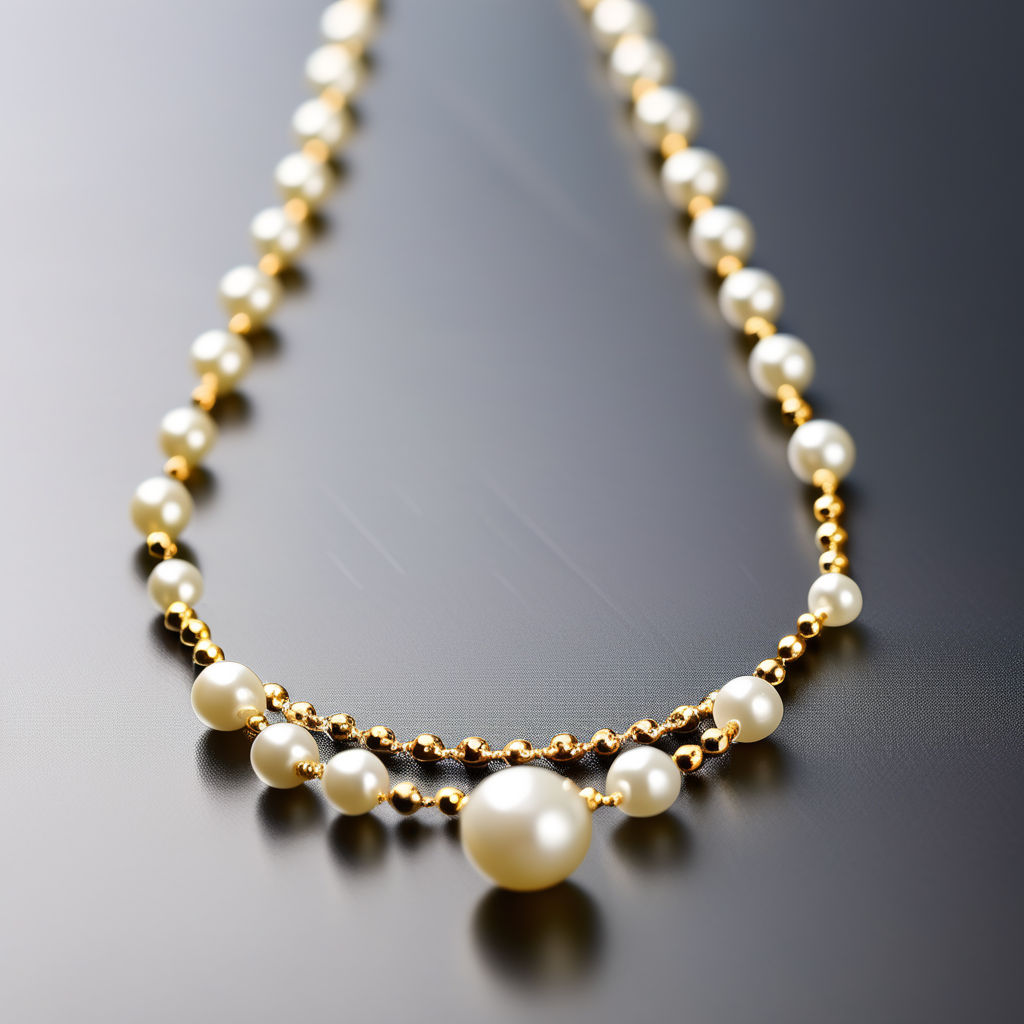 Material: white. Performance: Pearl necklace with diamond pendant