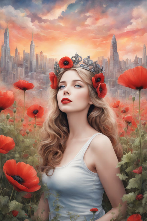 goddess of poppy flowers