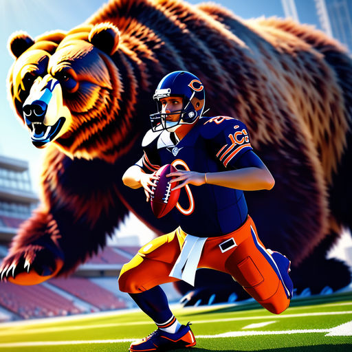 Create an American football team logo featuring a grizzly bear in