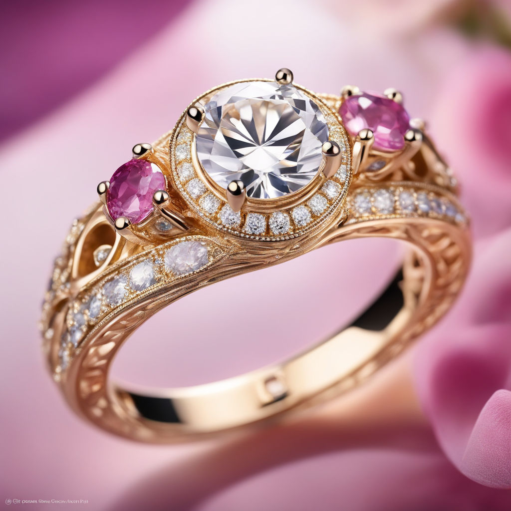 Cherry Blossom' Pink Sapphire Gold Cardcaptor Sakura Ring