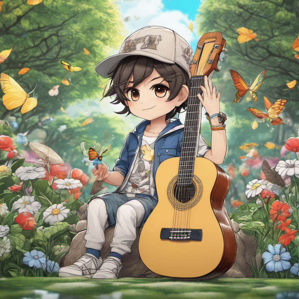 chibi boy with guitar