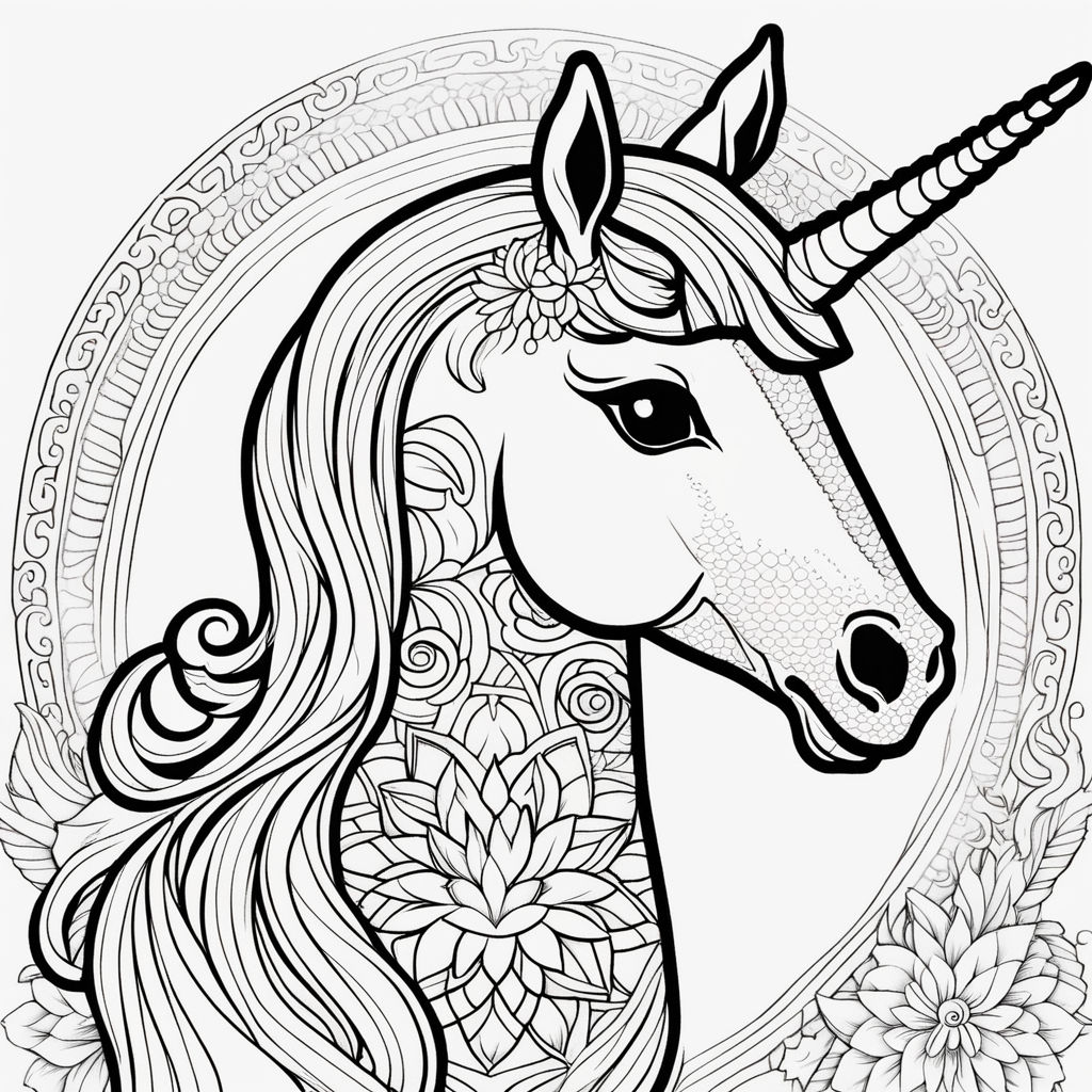 O unicórnio realista - Unicórnios - Coloring Pages for Adults