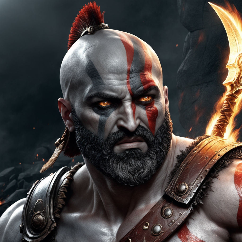 kratos is shouting in his spartan rage type - Playground