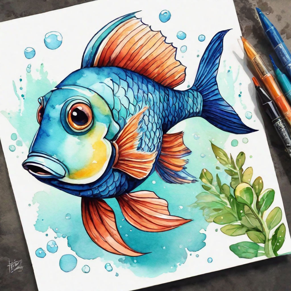 Sea Animal Art: Realistic Clown Fish Sketch