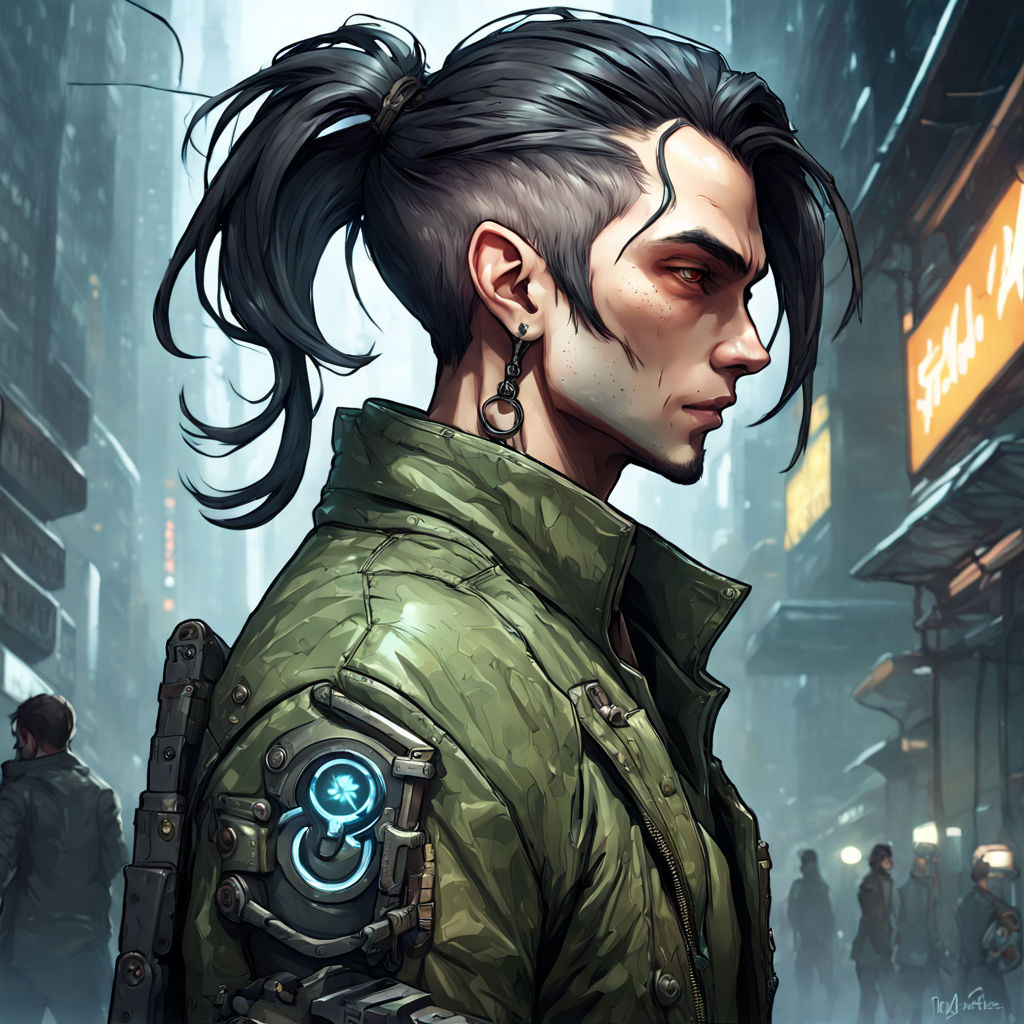 shadowrun; male; elf; punk ganger, mohawk  Shadowrun, Cyberpunk rpg, Sci  fi character art