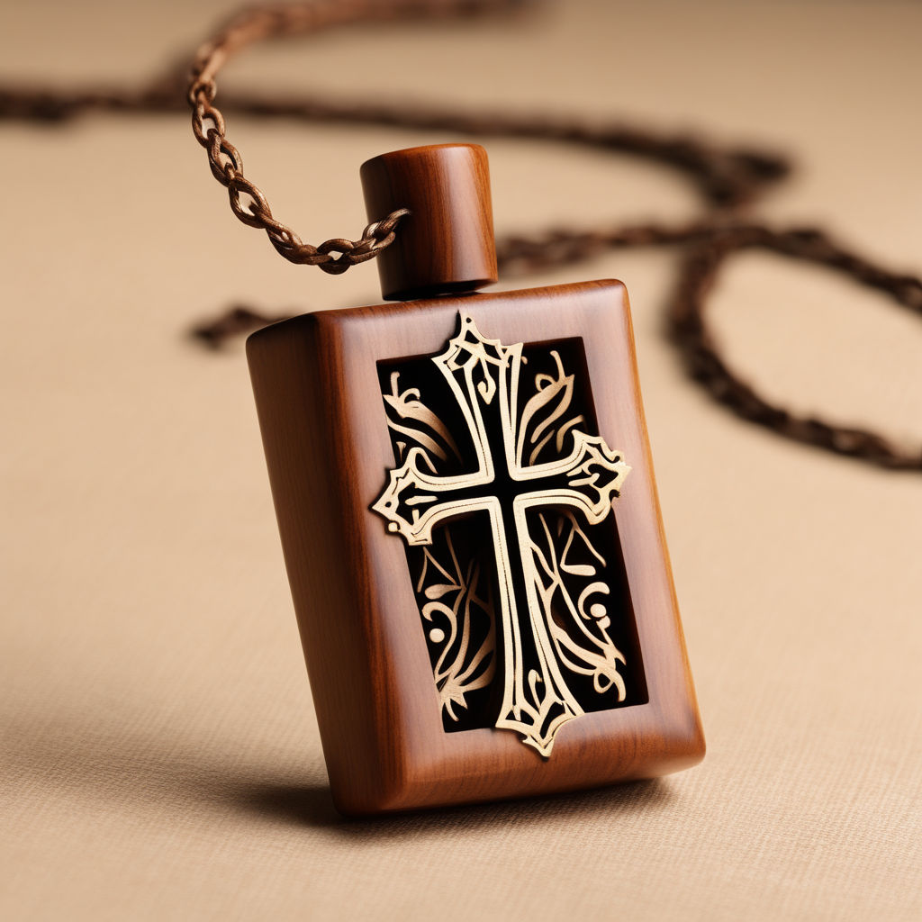 Wooden cross necklace on a stone Stock Photo | Adobe Stock