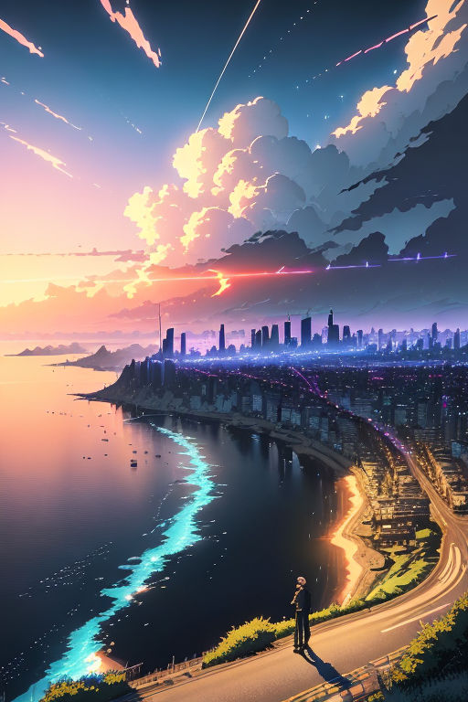 100+] Anime Sunset Wallpapers | Wallpapers.com