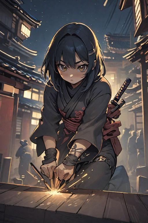 AI Art: Anime girl with a sword by @Dark07