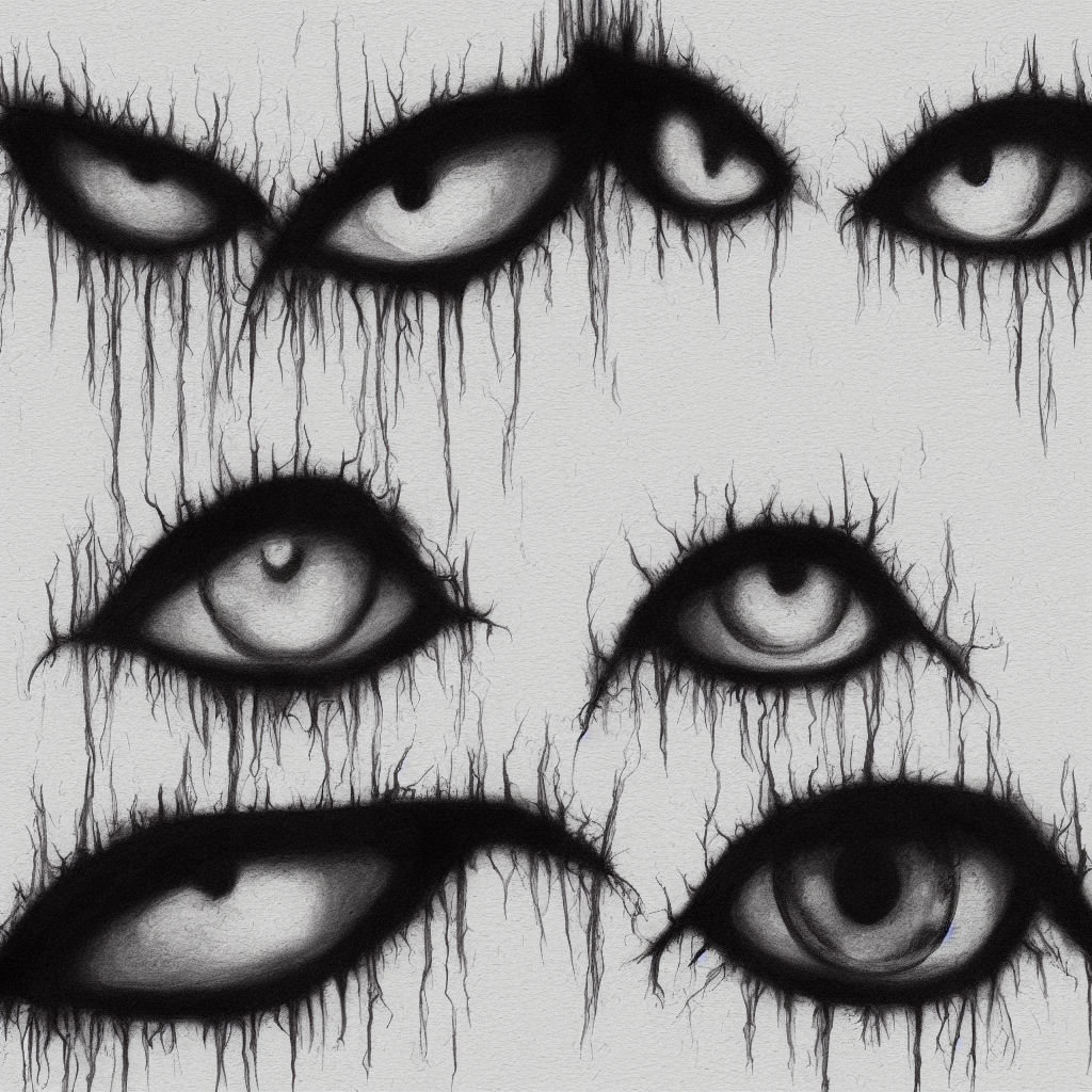 creepy eyes drawing