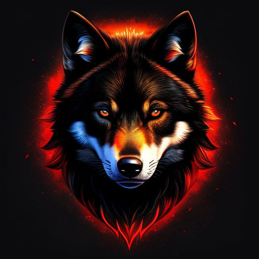 black alpha wolf with red eyes