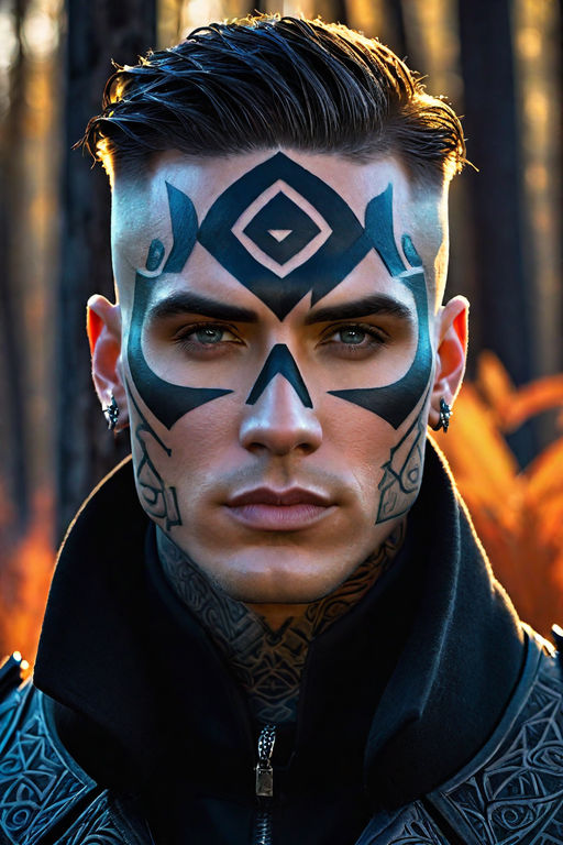 Set of fantasy tribal tattoo sketches with human skulls - joker, monster,  pirate and ninja Stock Photo - Alamy