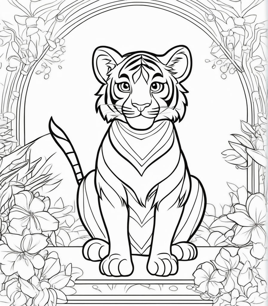 Tiger coloring book for kids: Tiger coloring Pages