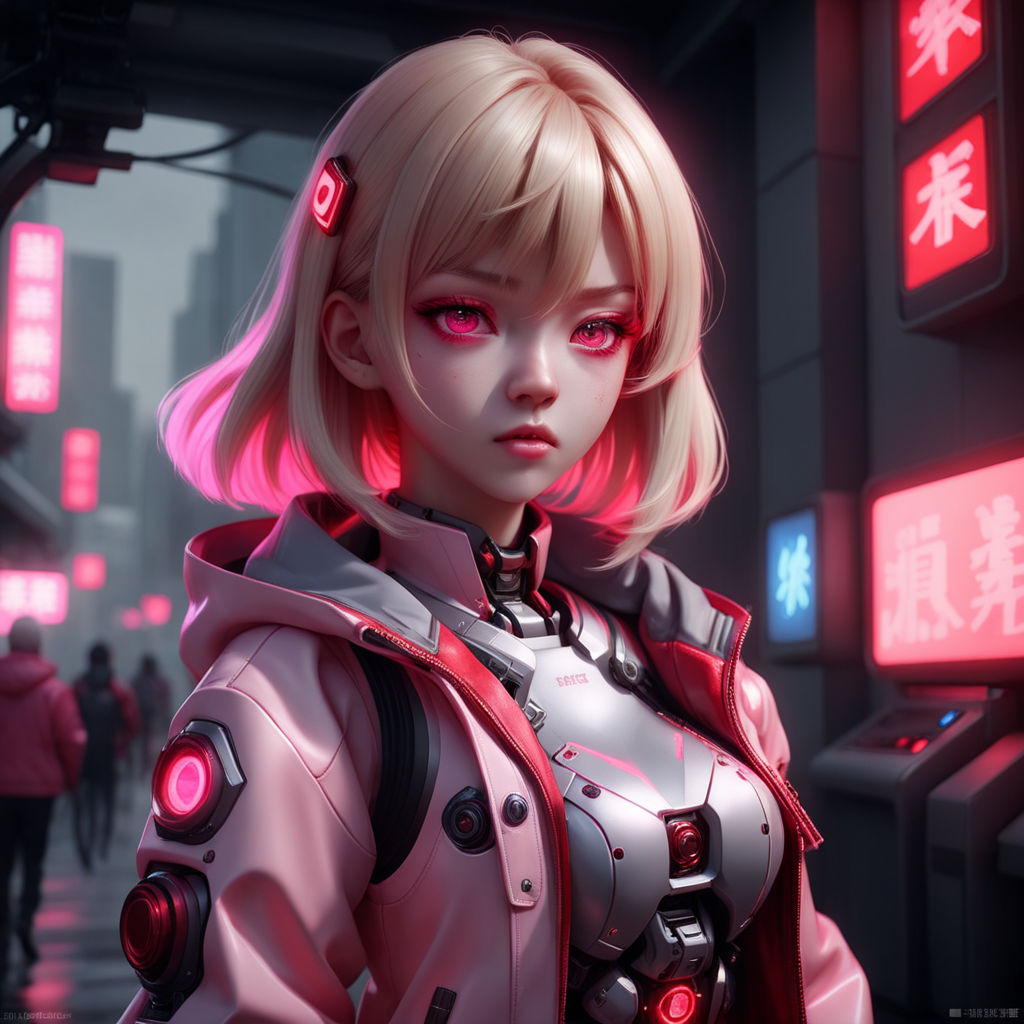 ponytail, pink hair, looking at viewer, Darling in the FranXX, Zero Two  (Darling in the FranXX), anime, anime girls, cyberpunk, portrait display,  katana