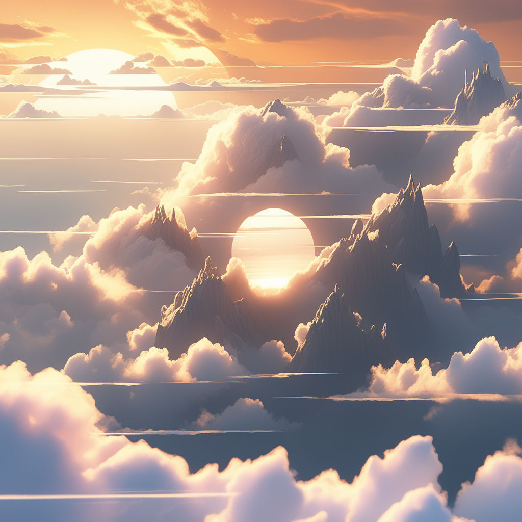 Formed by the reflection of anime clouds and lights in blue hues 2K  wallpaper download