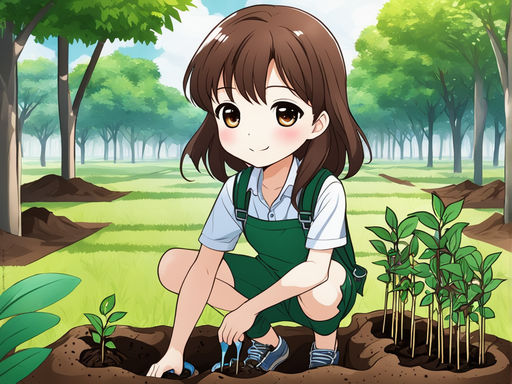 forest planting anime character