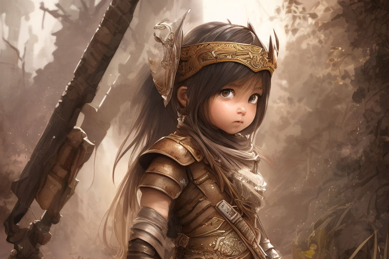 Anime Woman Warrior na paisagem japonesa · Creative Fabrica