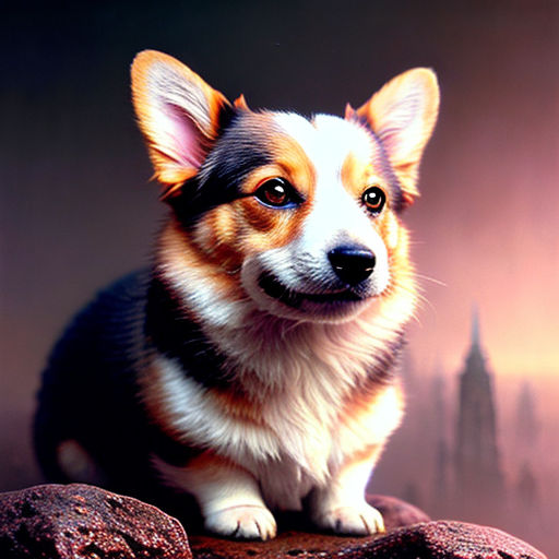 Concept art 2d cute corgi playing with a ball near a farm house, game  wallpaper, high quality on Craiyon