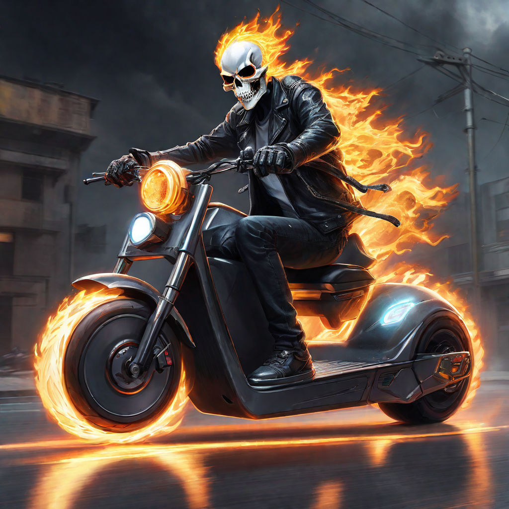 ghost rider bike on fire