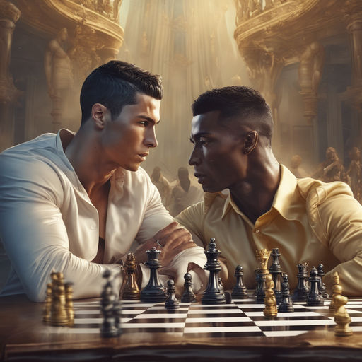 Messi and ronaldo playing chess - Playground