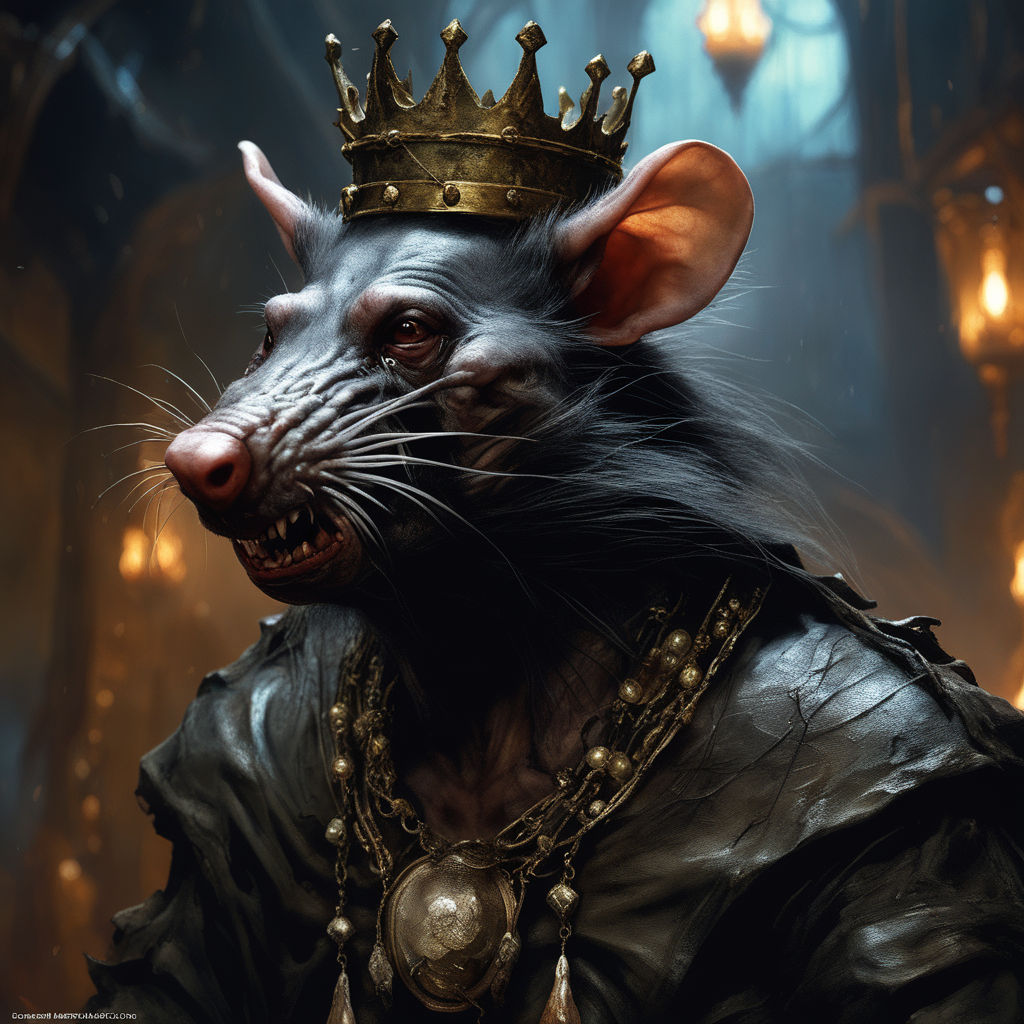 Black Rat King an Original Hand Painted King -   Black rat, Rat king,  Watercolor paintings of animals