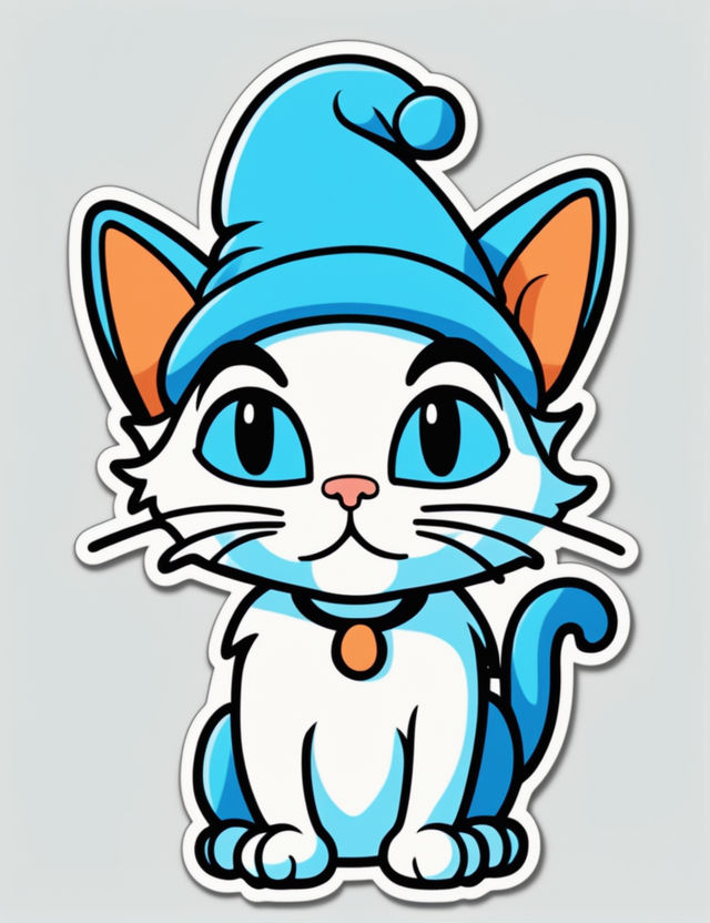 Smurf Cat Walking In Nature Sticker