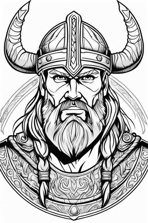 viking face drawing