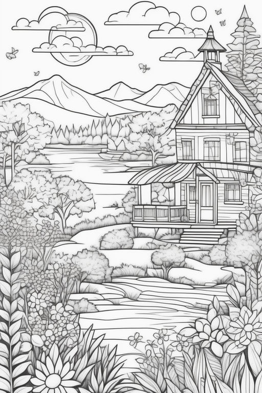 Country Winter Coloring Book for Adults: Easy Large Print Cozy Cabins, Farms and Landscapes A Country Winter Coloring Pages. [Book]