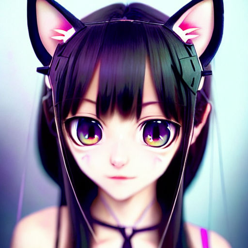 anime cat girl fantastically detailed eyes modern